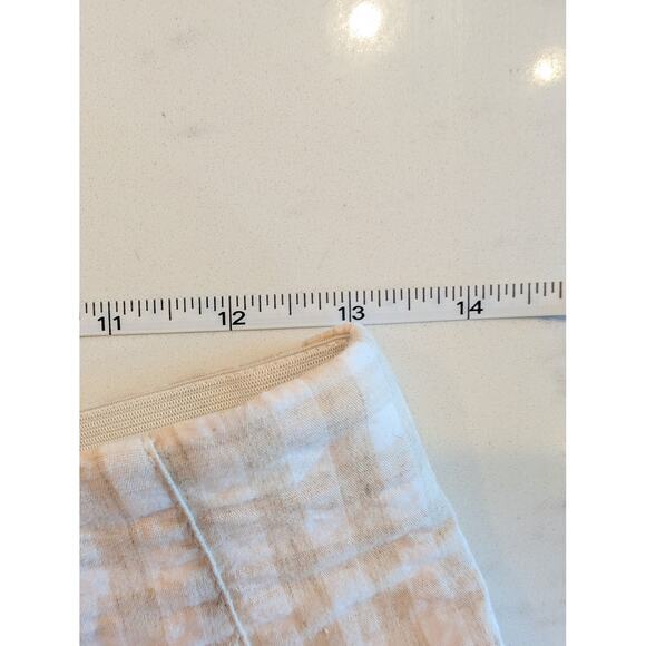 H&M Beige Gingham Linen Cotton Shorts Size 6 | Neutral Summer Classic - Picture 5 of 6